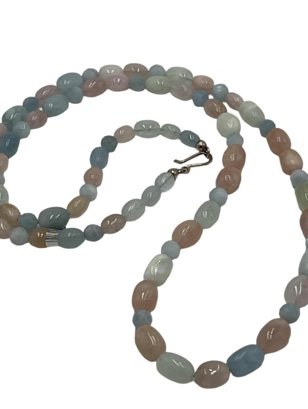 Jay King 925 Silver Aquamarine Rose & Milky Quartz Necklace